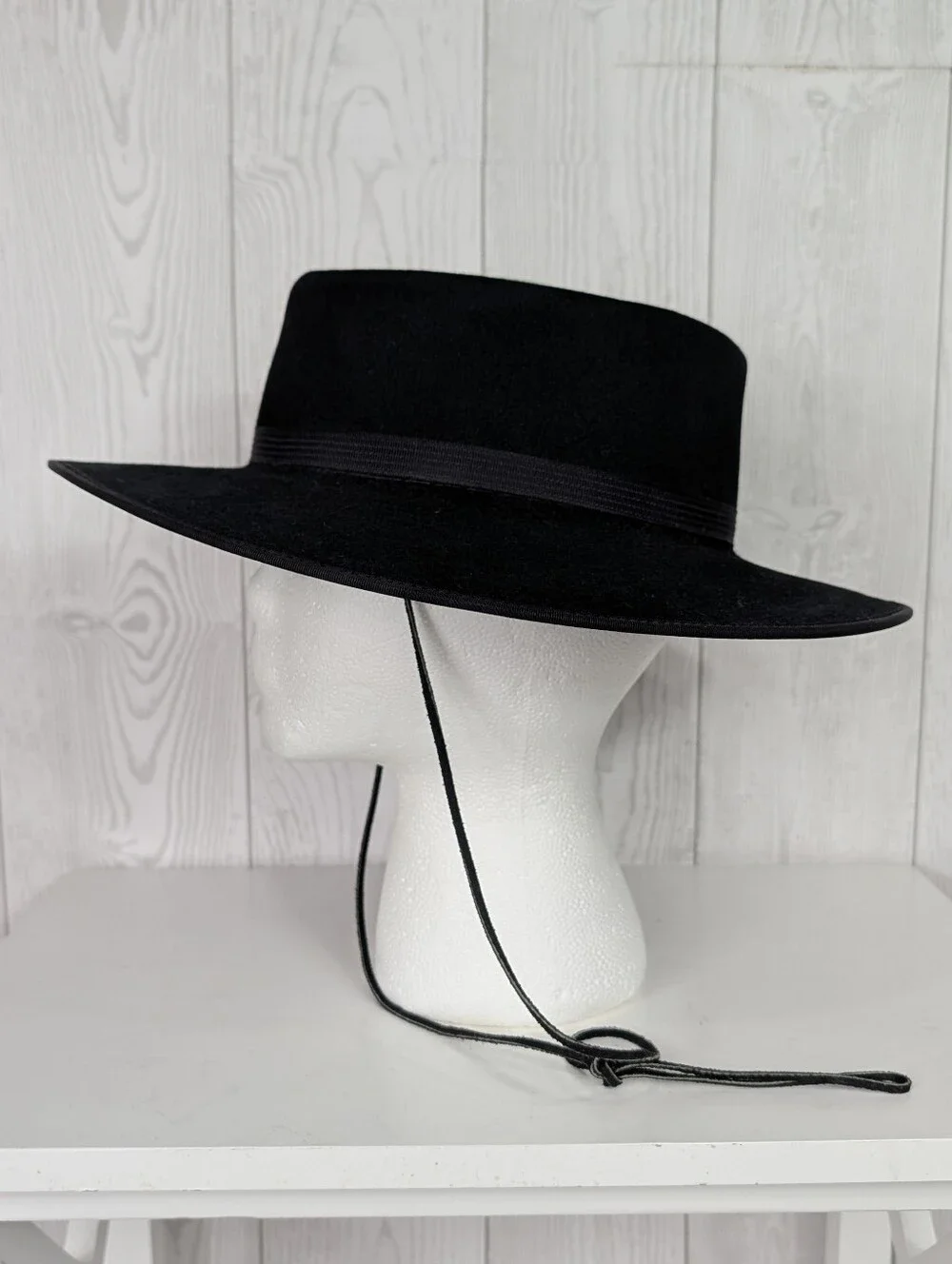 Akubra Wool Hat Black Camp Draft Style 1990s Vintage Made in Australia Size S